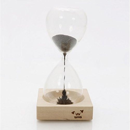 Iron Powder Magnet Hourglass With Wooden Holder Dsek Toy.