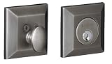 Baldwin 8254.452 Squared Deadbolt, Distressed Antique Nickel