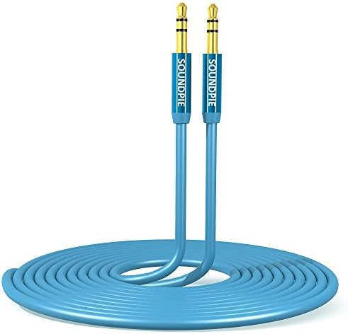 SoundPie 5Ft Male to Male 3.5mm Universale Gold Plated Design Tangle-Resistant Auxiliary Audio Stereo Cable for iPhone iPad iPod Samsung Galaxy Note, HTC ,Kindle,Android Smartphone,Table (Blue)