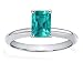 0.75 cts Genuine Emerald Cut Colombian Emerald Engagement Ring - 14kt White or Yellow Gold