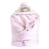 DEHANG ベビー おくるみ かわいい 赤ちゃん用 ぐっすり 包み込む あったか スリープバッグ 厚手 布団 ピンク