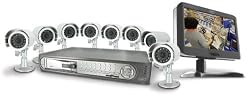 SVAT CLEARVU3 Web Ready 16 Channel Deluxe DVR Security System with 8.5" LCD Screen & 8 Indoor/Outdoor Hi-Res Night Vision Surveillance Cameras