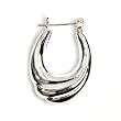 Sterling Silver Plain Hoop Earrings - Size: 32mm