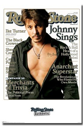 Johnny Depp Rolling Stone Cover, Shirt Open Poster Print ~ 22 X 34