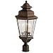 Kichler Lighting 9931OZ Savannah Estates - Three Light Post Mount, Olde Bronze Finish with Clear Beveled Glass