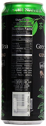 8 Pack - Xing Tea - Green Tea Ginseng and Honey - 23.5oz + Energy Drink Outlet Sticker