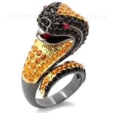 Cubic Zirconia Cobra Snake Pave Ring
