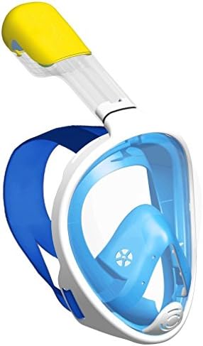 USmore Snorkel Mask for Adults and Youth Full Face Desgin with Anti-fog Technology Easy Free Breath Mask (Blue, Small/Medium)