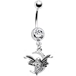 Clear Gem Half Moon Fairy Belly Ring