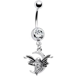 Clear Gem Half Moon Fairy Belly Ring