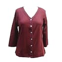 Tayberry Burgundy V-Neck Cardigan