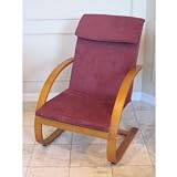 Bentwood Chair with Micro Suede Padded Seat Cushion Fabric: Red
