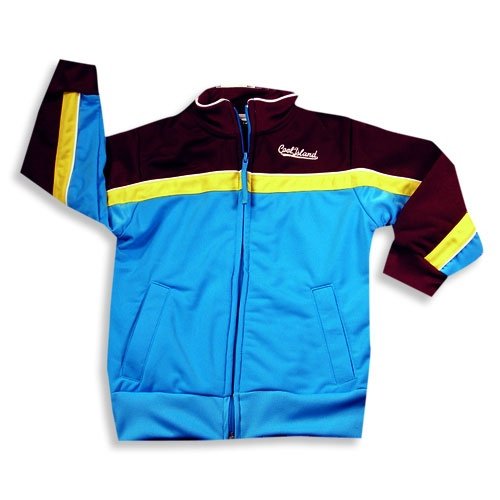 Cool Island - Boys Long Sleeve Track Jacket, Turquoise, Yellow, Burgundy