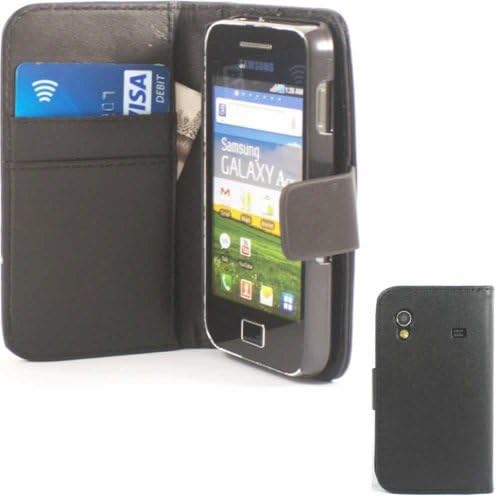 Credit Card Flip Case Cover Skin For Samsung Galaxy Ace S5830 / Black