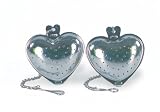 Foxrun 5123 Heart Tea Infuser Set- Heart Shaped Tea Infusers- Stainless Steel Set Of 2
