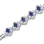 Trendy & Simple Round Cut Created Sapphire & White CZ Gemstone Bracelet in Sterling Silver