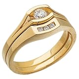 0.39 Ct.T.W. Round Brilliant Cut Diamonds, 14Kt. Yellow Gold. Pre Set Diamond Wedding Ring Set