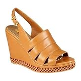 Nascar Wellis Tan Soft Womens Shoe Wedge Size 9 M