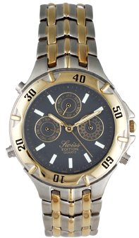 Swiss Edition Swiss Made Mens Two-Tone Round Watch with a Multi-Function Movement and Charcoal Dial