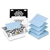 Post-it® Notes Dispenser, Pop-up Refill, 3 Inches x 3 Inches,  White with Clear Top and Daisy Dispenser Insert, Includes One Pop-up Refill