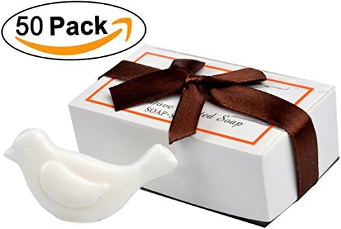 Aistore® Cute Mini 50 Pieces Soap for Wedding Soap Favors and Gifts or Baby Shower Soap Favors,White Bird Style