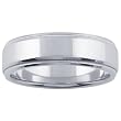 14K White Gold 6.5mm Millgrain Edge Band Ring