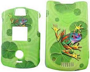 Wireless: Colorful Frog on Leaf   Motorola RAZR V3 V3c V3m Hard Case   Protective Faceplate Cover