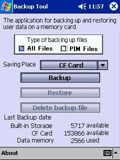 CF card Backup for Pocket PC 2002