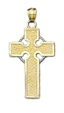 0.925 Sterling Silver and Gold Irish Celtic Cross Pendent Charm