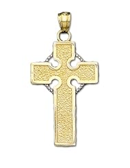 0.925 Sterling Silver and Gold Irish Celtic Cross Pendent Charm