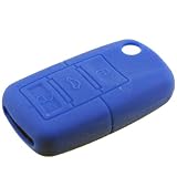 VW Jetta Blue Remote Key Case Shell FOB 3 Buttons Protective Cover Holder Bag 