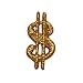 ID 0076B Smaller Gold Dollar Sign Patch Money Emblem Embroidered IronOn Applique