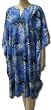 Short Caftan, Bamboo Leaves on Smoke Blue