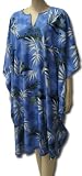 Short Caftan, Bamboo Leaves on Smoke Blue