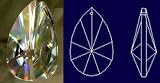 75mm 3" 32% Lead Teardrop Suncatcher Crystal