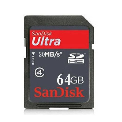 Sandisk 64gb Ultra Sd Card High Performance Class 4 20mb/s Sdhc Memory Card
