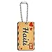 Air Mail Postcard Love for Haiti Wood Wooden Rectangle Key Chain