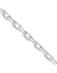 Sterling Silver Diamond-cut Open Link Cable Chain 18 Inches
