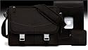 17" MacCase Premium Leather MacBook Shoulder Bag/ Sleeve /Pouch Set - Chocolate