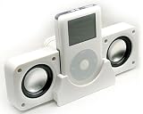 Greymobiles Ipod White Stereo Portable Speakers I Pod Nano 1Gb/2Gb/4Gb/8Gb...