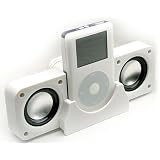 Greymobiles Ipod White Stereo Portable Speakers I Pod Nano 1Gb/2Gb/4Gb/8Gb...