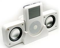 Greymobiles Ipod White Stereo Portable Speakers I Pod Nano 1Gb/2Gb/4Gb/8Gb...