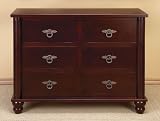 Modern Victorian Style 30 High Wood 6- DRAWER CABINET in Cherry Finish