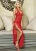 2PC Spanish Rose Lace Long Dress Gown Sexy Lingerie Intimate Apparel with Satin Ribbon Lace Up Side and G-String