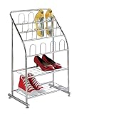 Zeller 13119 Schuhregal f&uuml;r 12 Paar Schuhe, Chrom /  50 x 32,5 x 79,5 cm