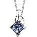Princess Cut Simulated Alexandrite Pendant Sterling Silver Rhodium Nickel Finish 3.00 Carats