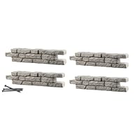RTS Home Accents 5506-001100-0000 48-Inch Long x 10-Inch High Rock Lock Straight Section With Spikes - 4 Pack