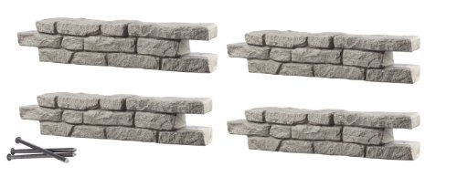 RTS Home Accents 48-Inch Long x 10-Inch High Rock Lock Straight Section With Spikes, 4 Pack
