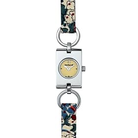 Cacharel - Montre Femme Acier - CW5504IFD - Quartz Analogique - Cadran Cr�me - Bracelet Cuir Tissu Motifs Fleurs