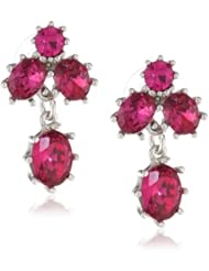 Betsey Johnson "Iconic Stone" Fuchsia Gem Cluster Stud Earrings